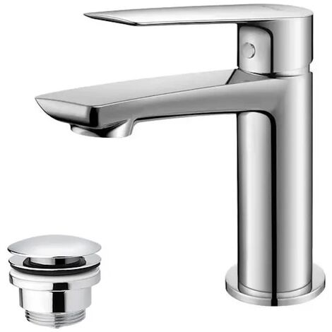 Waschtischarmatur mit Ablaufgarnitur (Stöpsel) Chrom