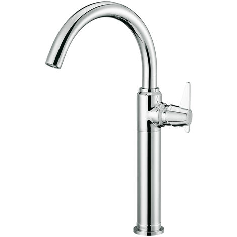 Waschtischarmatur mit erhöhtem Fuß TEMISTO-30 in chrom, B/H/T: 5,0/37,3/23,9 cm
