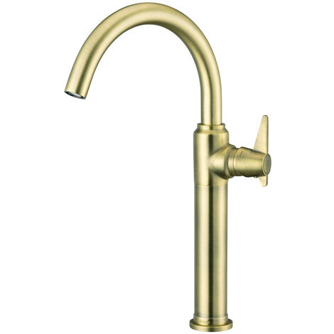 Waschtischarmatur mit erhöhtem Fuß TEMISTO-30 in gold B/H/T: 5,0/37,3/23,9 cm