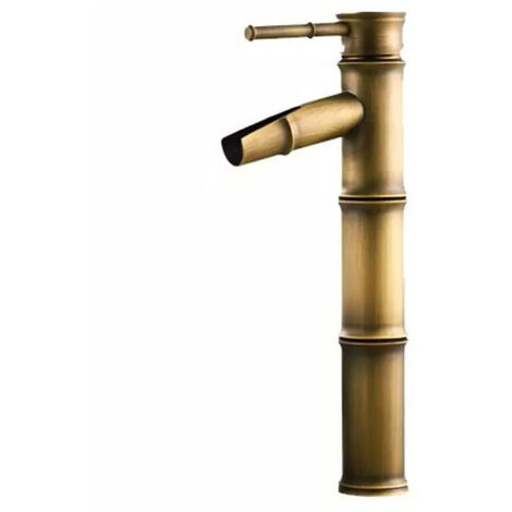 Waschtischarmatur, Retro-Bronze-Waschtischarmatur, Einloch-Warm- und Kaltwasserarmatur, geeignet für einen Innendurchmesser von 32 mm bis 40 mm
