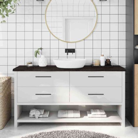 Waschtischplatte Dunkelbraun 160x40x(2-4)cm Massivholz vidaXL
