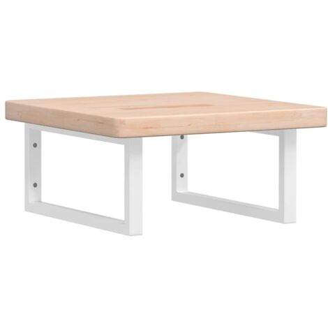 Waschtischplatte mit Halterung Stahl und Massivholz Eiche vidaXL