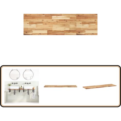 Waschtischplatte Ölbeschichtung 140x40x2 cm Massivholz Akazie - Badezimmermöbel - Waschtischplatte - Holz Waschttisch - Akasie Möbel - Rustikal Design