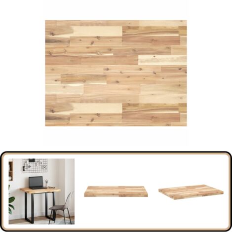 Waschtischplatte Unbehandelt 100x60x4 cm Massivholz Akazie - Waschtisch Platte - Holz Waschttisch - Akzidenzholzwäschetisch - Badezimmermöbel - Rustikal Design