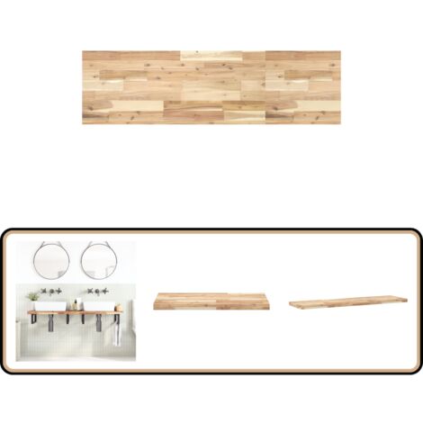 Waschtischplatte Unbehandelt 160x40x4 cm Massivholz Akazie - Badezimmermöbel - Waschtischplatte - Massivholzmöbel - Akasie Möbel - Rustikal Design