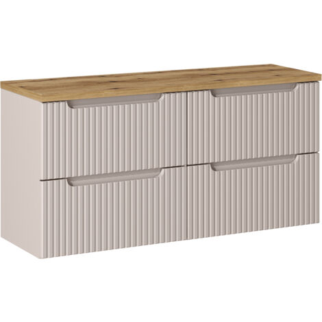 Waschtischunterschrank 120cm Riva mit 4 Schubladen, Kaschmir