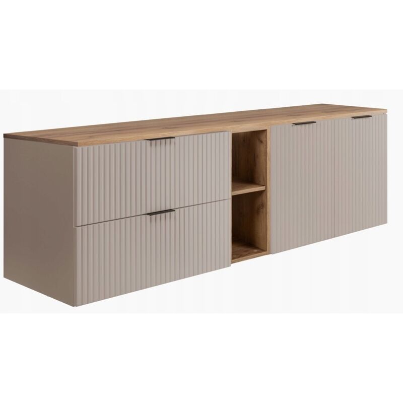 Rodan Fabryka Mebli Waschtischunterschrank - 140 Cm - Kashmir Und Eiche - Modernes Design - Praktisch Und Elegant