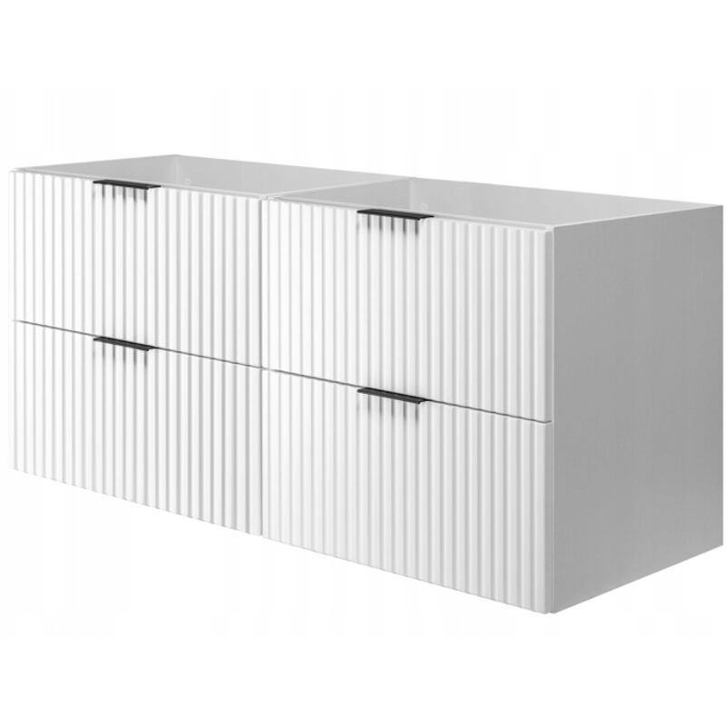 Rodan Fabryka Mebli Hängende Waschtischunterschrank - 160 Cm - Weiß - Modernes Design - Rippende Fronten