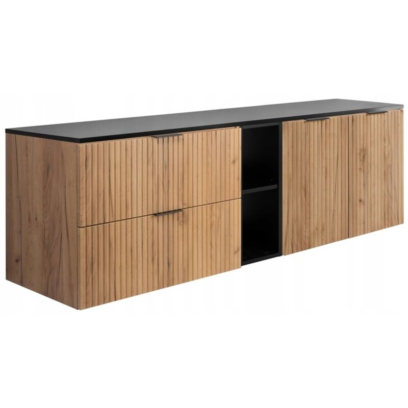 Rodan Fabryka Mebli Waschtischunterschrank - 140 Cm - Schwarze Eiche - Modernes Design - Soft Close Und Praktisch