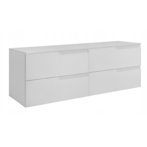 Waschtischunterschrank 160 cm - Weiß - Modernes Design - 4 praktische Schubladen