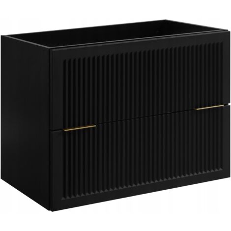 Waschtischunterschrank - 80 cm - Schwarz - Modernes Design - Praktisch und elegant