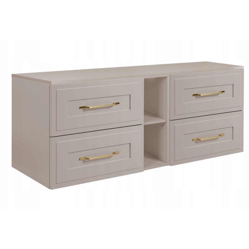 Rodan Fabryka Mebli Waschtischunterschrank 140 Cm - Kashmir Farbe - Moderner Stil - Mit Soft Close Schubladen