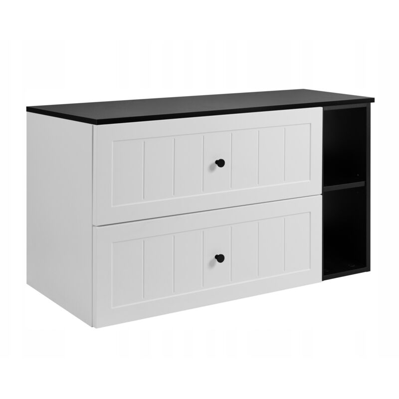 Rodan Fabryka Mebli Waschtischunterschrank Gusto - 100 Cm - Weiß Und Schwarz - Elegantes Design - Sanfter Verschluss