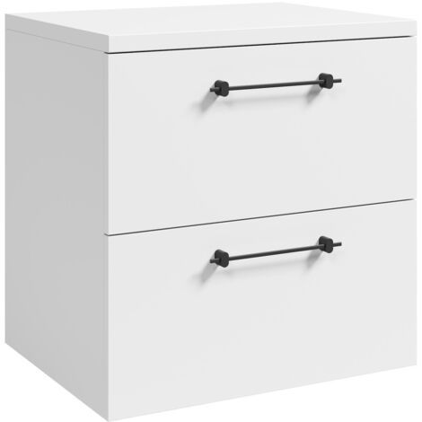 Waschtischunterschrank Muro 60 cm - Weiß - mit oberer Ablage