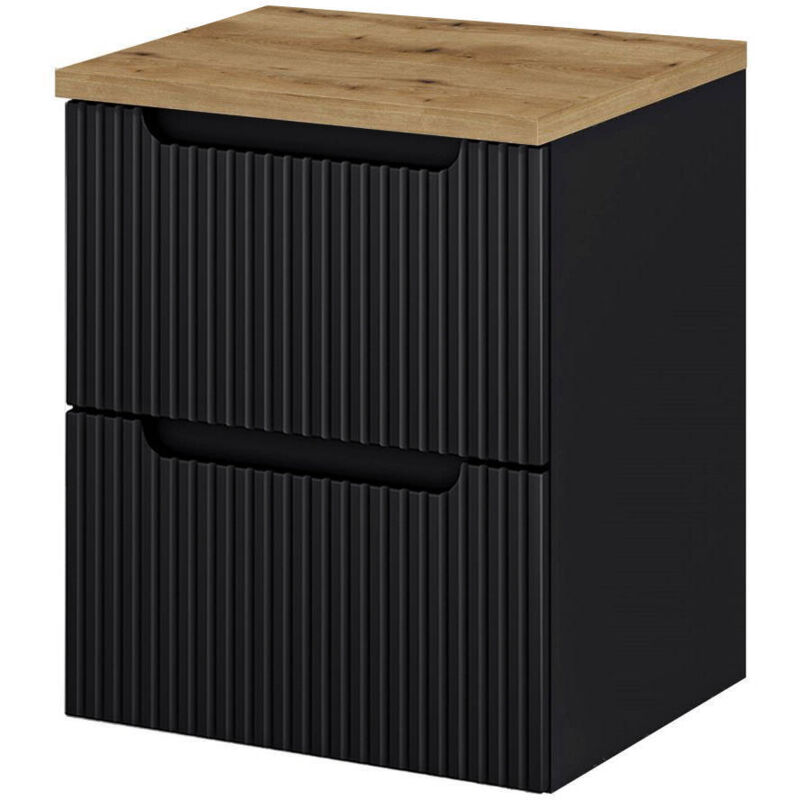 [en.casa] - Waschtischunterschrank Skelbolu 50x60x40 Cm Schwarz/eiche