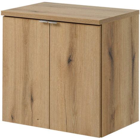 Waschtischunterschrank Skelbolu 60x60x40 cm Eicheoptik [en.casa]