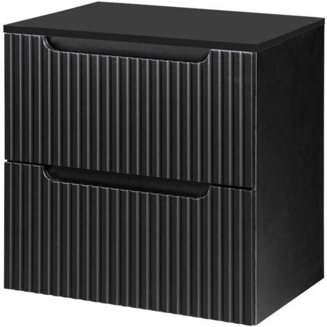 Waschtischunterschrank Skelbolu 60x60x40 cm Schwarz [en.casa]