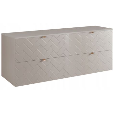 Waschtischunterschrank Trend - 160 cm - Kashmir Farbe - Elegantes Design - 4 Schubladen