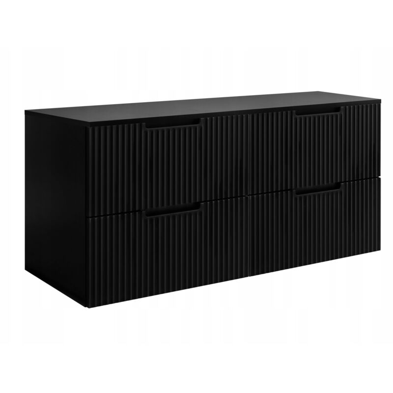 Rodan Fabryka Mebli Vena Hängende Waschtischunterschrank - 160 Cm - Schwarz - Schlichtes Design - Soft Close Und Optimale Aufbewahrung