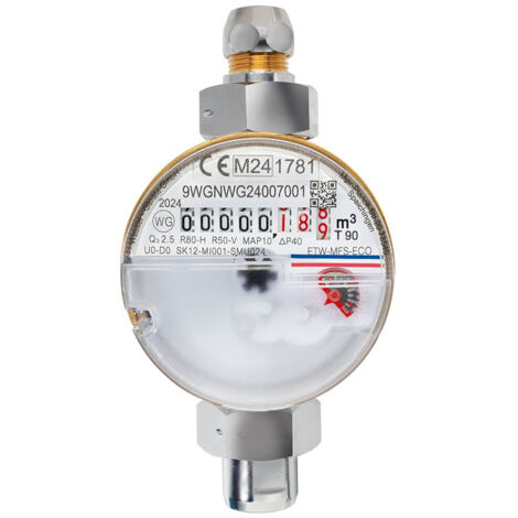 Waschtischzähler ECO TWO in ONE, 3/4" AG, 80mm Warm- und Kalt