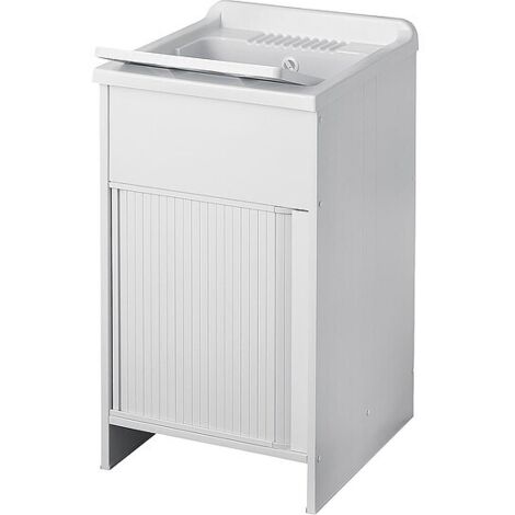 Waschtrog mit Unterschrank mit Jalousietür, 500 x 500 x 850 mm