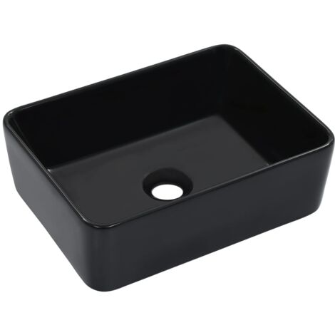 Wash Basin 40x30x13 cm Ceramic Black