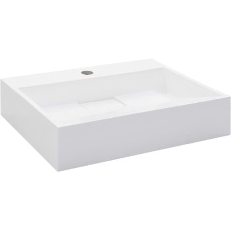 Wash Basin 50x38x13 cm Mineral Cast/Marble Cast White