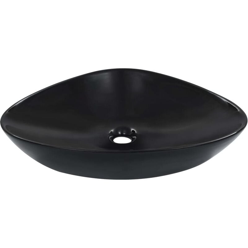 Wash Basin 58.5x39x14 cm Ceramic Black - Black