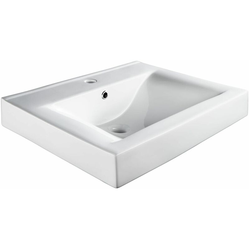 Tectake - Bathroom sink ceramic rectangular - ceramic sink, toilet sink, bathroom basin