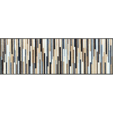 Wash+Dry Mikado Stripes Nature Zerbino, Poliammide, Multicolore, 60x180cm