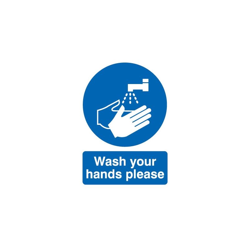 Sitesafe - Wash Your Hands Please Rigid pvc Sign - 148 x 210mm