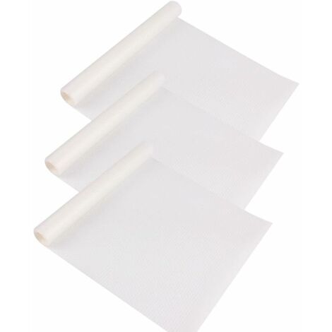 Washable Refrigerator Mats, 3 Pieces Antibacterial Mats, Kitchen Fridge Mats, Drawer Mats, Fridge Mats, DIY Cupboard Mats, for Refrigerator, Transparent, 150x 30CM
