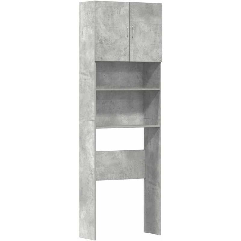 Washing Machine Cabinet Concrete Grey 64x24x190 Cm Engineered Wood Vidaxl