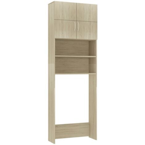 Washing Machine Cabinet Sonoma Oak 64x25.5x190 cm Chipboard