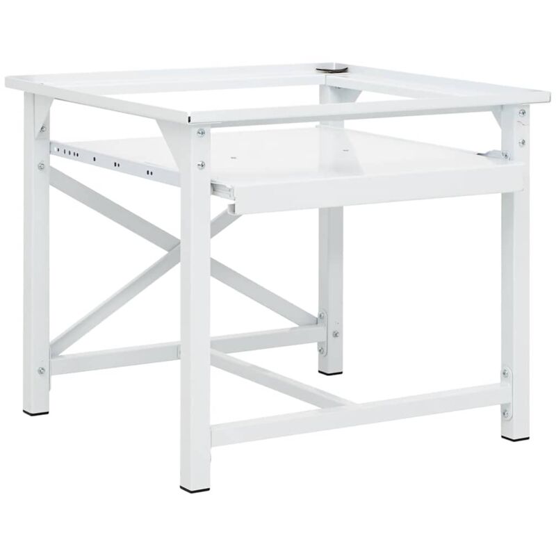 Washing Machine Pedestal with Pull-Out Shelf White vidaXL