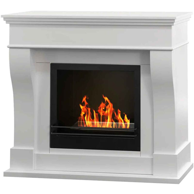Frankystar - Washington - Cheminée au bioéthanol de sol 111x43xH99 cm, blanc