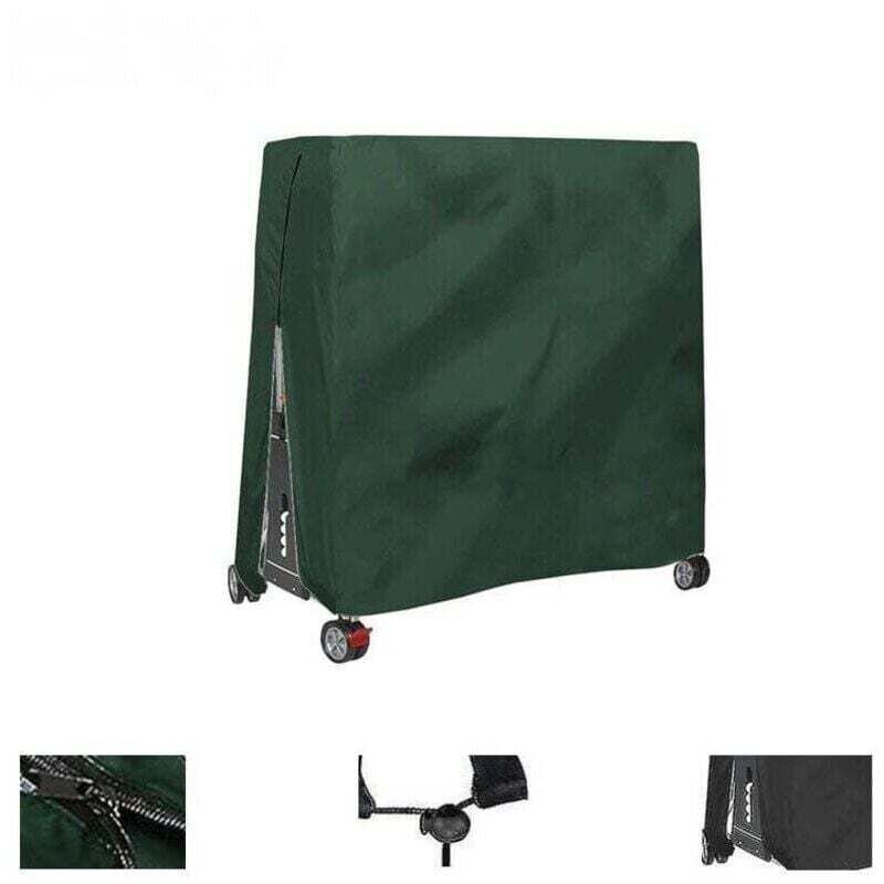 Image of Wasser- und staubdichte Outdoor-Tischtennisplattenabdeckung, 165x70x185cm, grün.