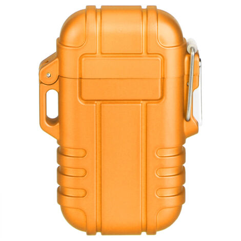 Wasser- und windfestes Gasfeuerzeug für Zigaretten, Zigarren und Grills (Orange)