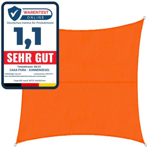 Wasserabweisendes Sonnensegel Orange 3 x 3 m