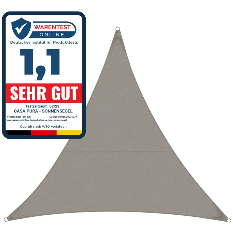 Casa Pura - Wasserabweisendes Sonnensegel Grau 3 X 3 X 3 M