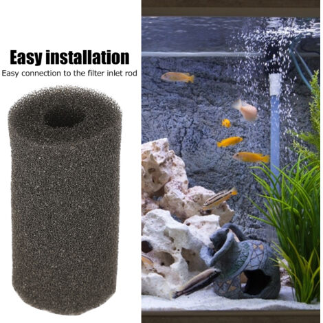 Wasseransaugschutzschwamm, 20 Stück, für Aquarium-Rohrfilter aus schwarzem Schwammmaterial, ca. 4 x 8 cm, hohe Dichte mit sicherem Ansaugschutz