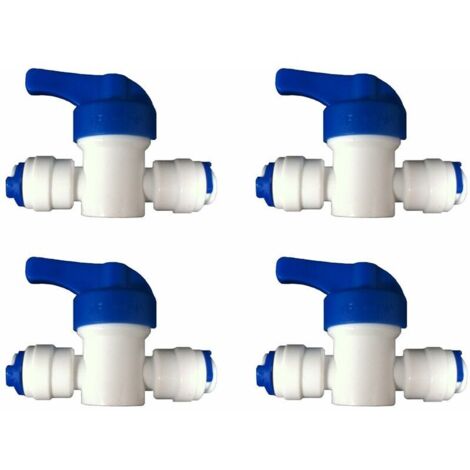 Wasseranschluss-Set mit 4 Inline-Absperrventilen für Umkehrosmose-Filtersysteme von Kühlschränken und Gefrierschränken, LDPE 1/4"