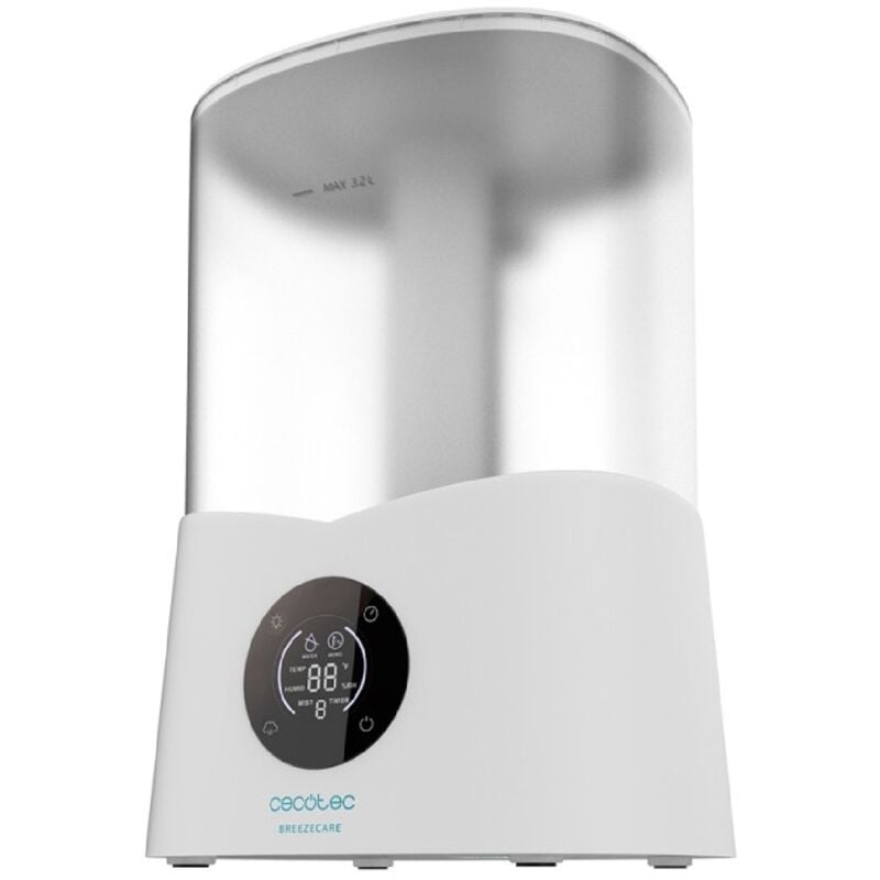 Cecotec - Luftbefeuchter de Wasser de 260 ml/h für 40 m² und 3,2 l Liter de Tank. Display, Steuerung, Touch Control, 3 Geschwindigkeiten, Timer und