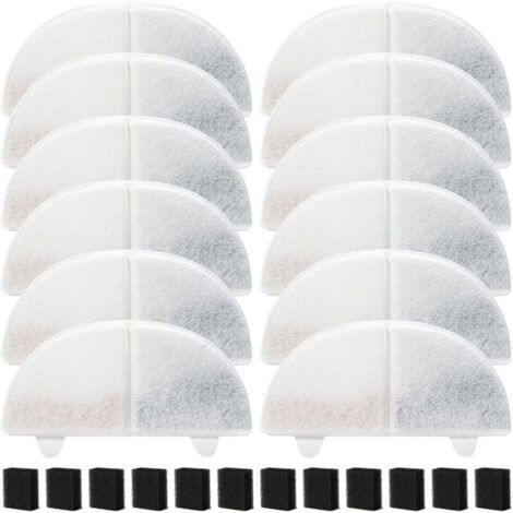 Wasserbrunnenfilter – 20 Ersatzfilter für Trinkbrunnen, Katzenbrunnen, 10 Kohlefilter und 10 Schaumstofffilter für WF20 2L Katzenbrunnen, 20dB, Rec Filters