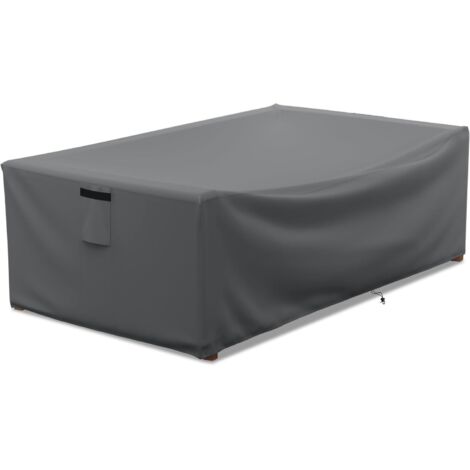 Wasserdichte Abdeckung für Terrassenmöbel, Couchtischabdeckung, strapazierfähige rechteckige Tischabdeckung für den Außenbereich, 122 x 71 x 33 cm, Grau