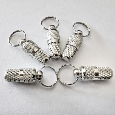 Wasserdichte Adressanhänger für Hunde- und Katzenhalsbänder – Ultraleicht – Silber – 5 Stück – 8 x 21 mm