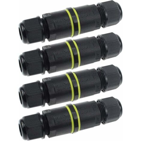 Wasserdichte Anschlussdose, elektrischer Anschluss für den Außenbereich, IP68, wasserdichte Anschlussdose 3,5 mm bis 7 mm (4 Stück)
