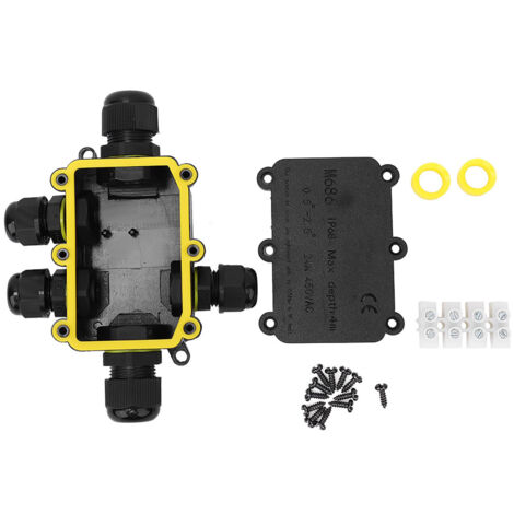 Wasserdichte Anschlussdose IP68 für 5 m Unterwasserkabel, 450 V AC, 24 A, aus robustem Kunststoff, UL94V-2
