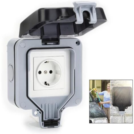 Wasserdichte Außensteckdose, IP66 wasserdichte Außensteckdose für Küche, Bad, Garage, Pool und Garten