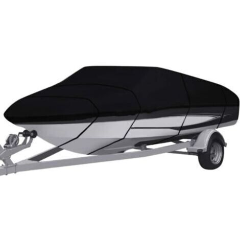 Wasserdichte Bootsabdeckung, 210D Oxford-Gewebe, robuste Fischerbootabdeckung, regen- und sonnenbeständig, geeignet für Yachten, Fischerboote, Trimarane (14–16 Fuß V)